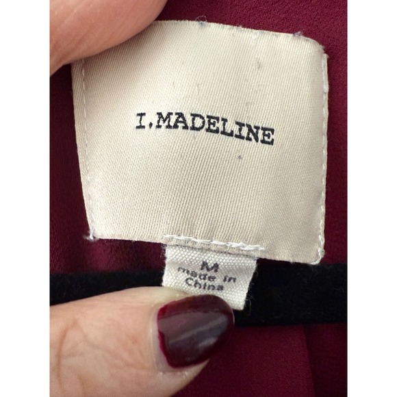 I Madeline Floral Print‎ Shift Dress Burgundy Pink Blue Tan Size Medium - Picture 2 of 10